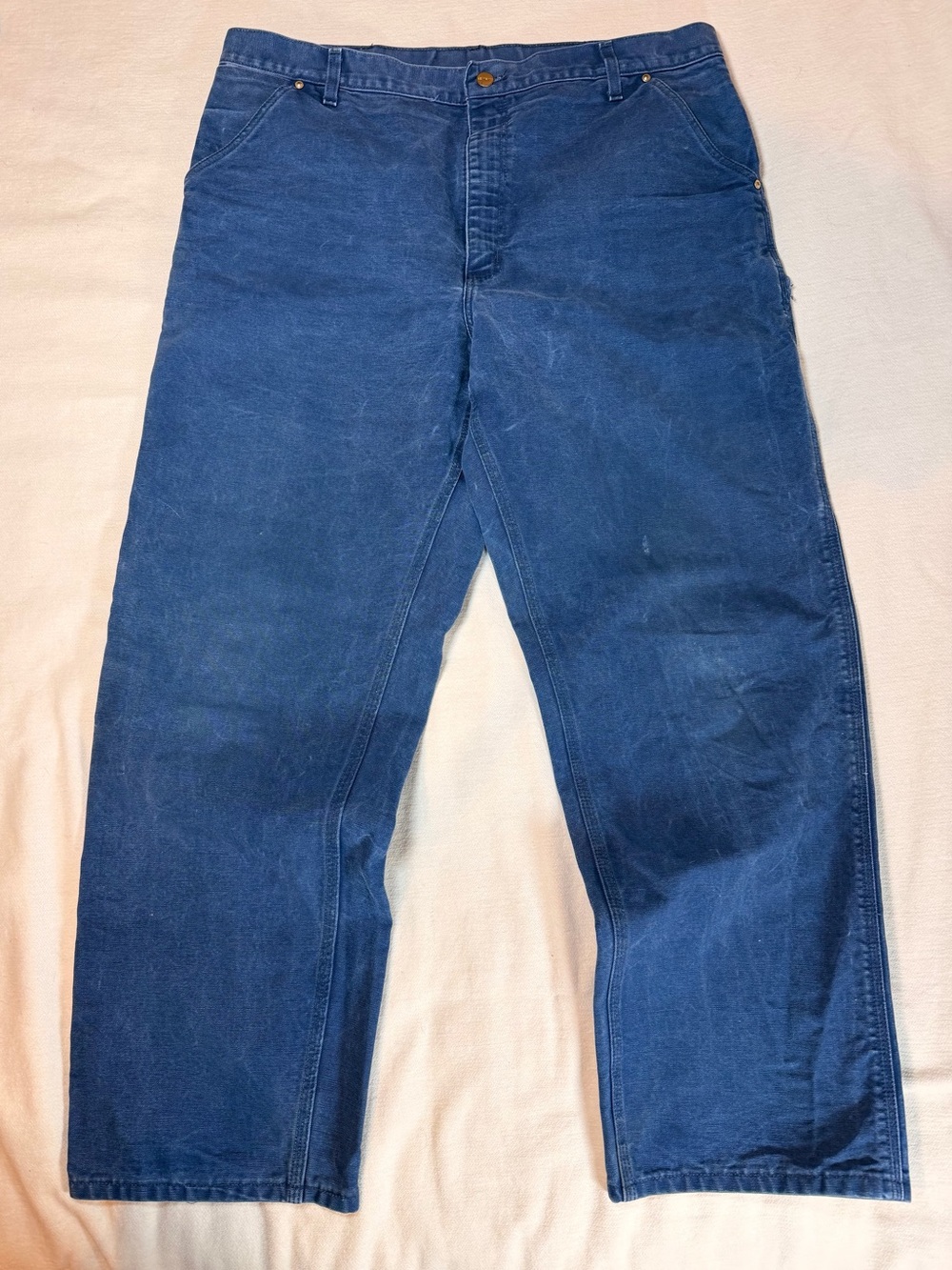 Carhartt Faded Blue Duck Canvas Carpenter Work Pants